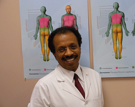 Dr. Haddis Hagos, MD, in his Greenbelt clinic